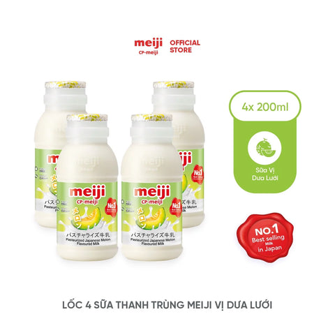 Sữa Tươi Thanh Trùng hương vị Dưa lưới Nhật Meiji 4x200ml - Cty CP TM TAG Milk #