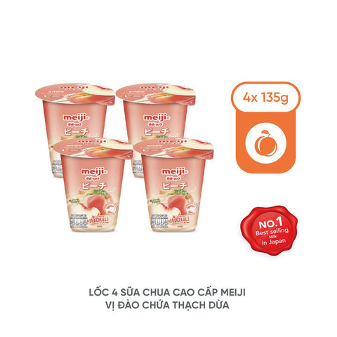 Sữa chua thạch dừa hương vị Đào Meiji 4x135ml - Cty CP TM TAG Yogurt #