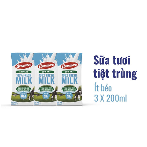 Sữa tươi tiệt trùng ít béo Avonmore 3x200ml - Cty CP TM TAG Milk #